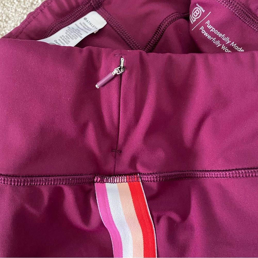 NEW Athleta Contender Side Stripe Powerlift Leggings, Beach Plum Sz S - Picture 10 of 11